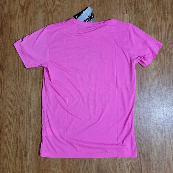 Puma Babes For Barbells Running Training T Shirt Pink Black Cancer Awareness Top - Picture 5 of 7